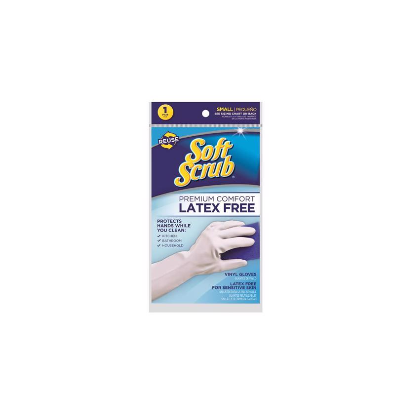 SOFT SCRUB - Soft Scrub Vinyl Cleaning Gloves S White 1 pair