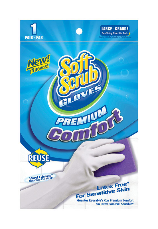 SOFT SCRUB - Soft Scrub Vinyl Cleaning Gloves L White 1 pair