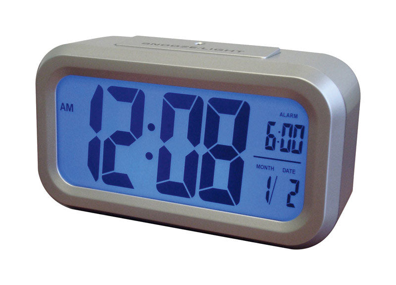 WESTCLOX - Westclox 5.3 in. Silver Alarm Clock Digital