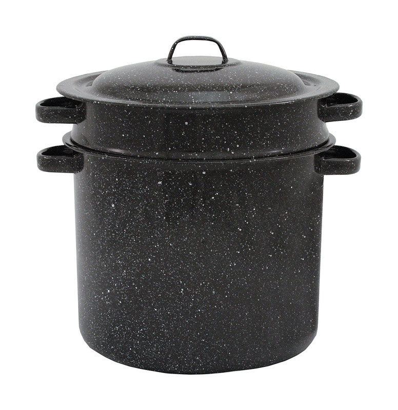 COLUMBIAN HOME - Granite Ware Ceramic Over Steel Blancher 7.5 qt Black - Case of 4