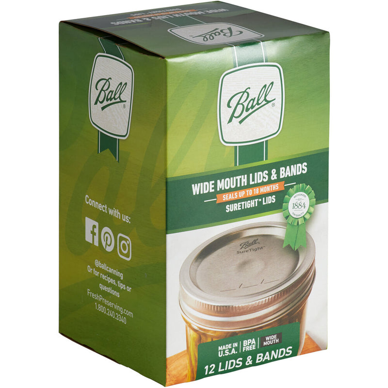 BALL - Ball Wide Mouth Canning Lids and Bands 12 pk - Case of 12