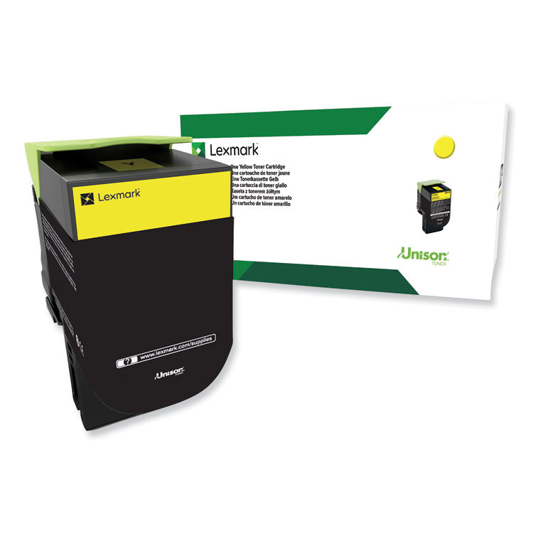 Lexmark - 80C0HYG Return Program High-Yield Toner, 3,000 Page-Yield, Yellow, TAA Compliant