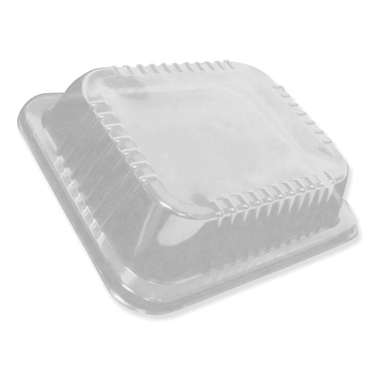 Durable Packaging - Dome Lids for 12.63 x 10.5 Oblong Containers, 1.5" Half Size Steam Table Pan Lid, Low Dome, Clear, Plastic, 100/Carton