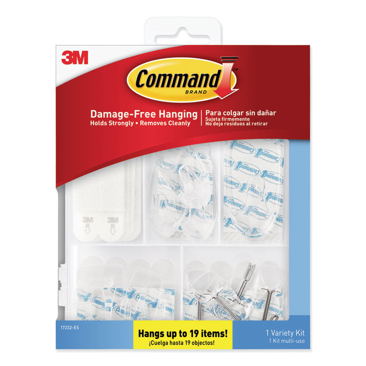 Command - Clear Hooks and Strips, Plastic, Asst, 16 Picture Strips/15 Hooks/22 Strips/PK