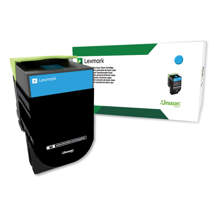 Lexmark - 80C0HCG Return Program High-Yield Toner, 3,000 Page-Yield, Cyan, TAA Compliant