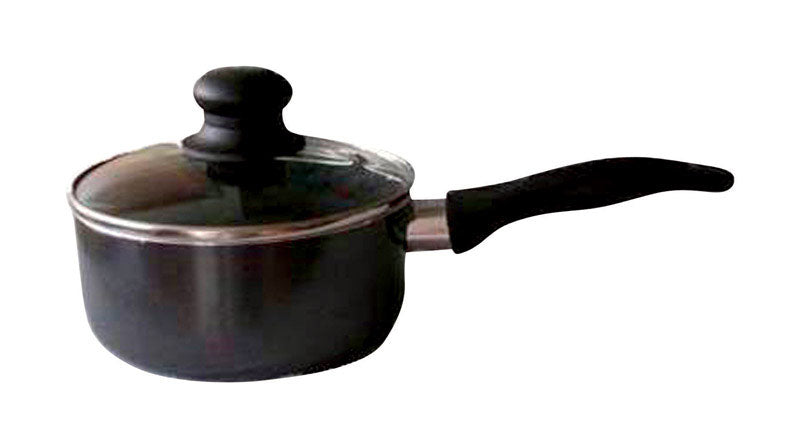 BENE CASA - Bene Casa Aluminum Sauce Pan With Lid 2 qt Black