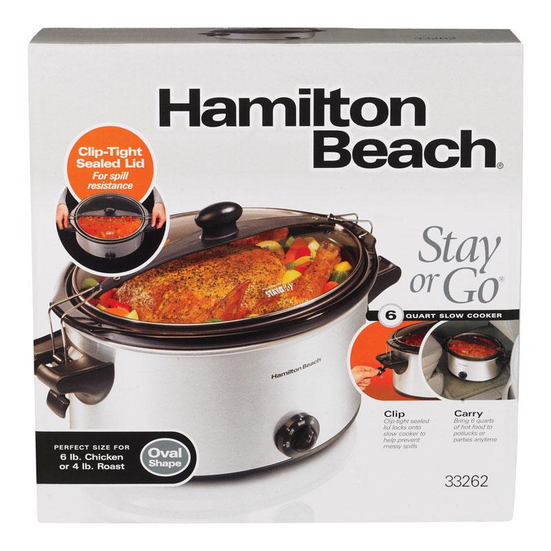 HAMILTON BEACH - Hamilton Beach 6 qt Silver Stainless Steel Slow Cooker