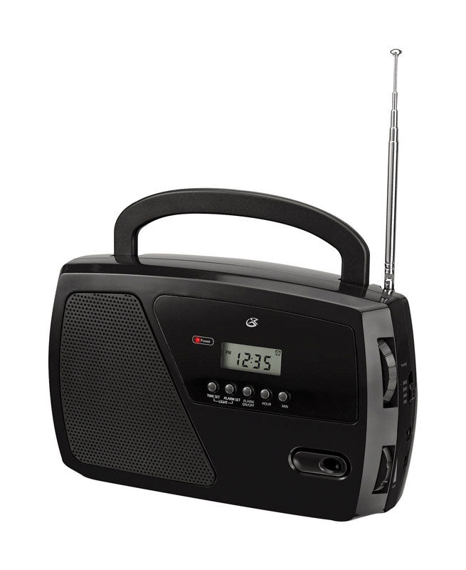 GPX - GPX Black AM/FM Clock Radio Digital Plug-In