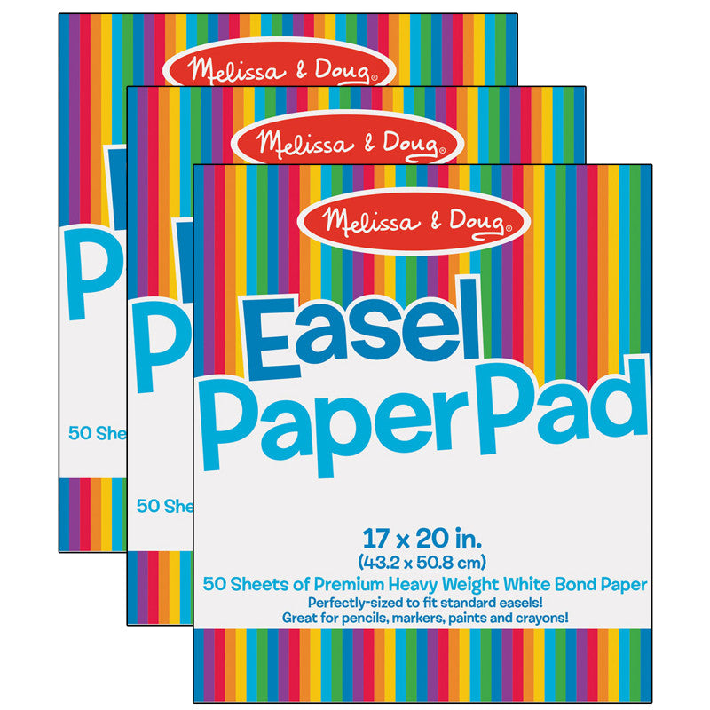 MELISSA & DOUG - Easel Paper Pad, 17" x 20", 50 sheets Per Pad, 3 Pads