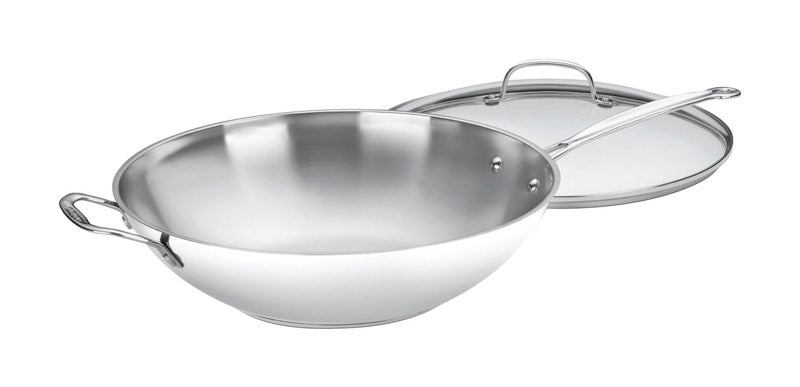 CUISINART - Cuisinart Chef's Classic Stainless Steel Skillet w/Lid 14 in. Silver