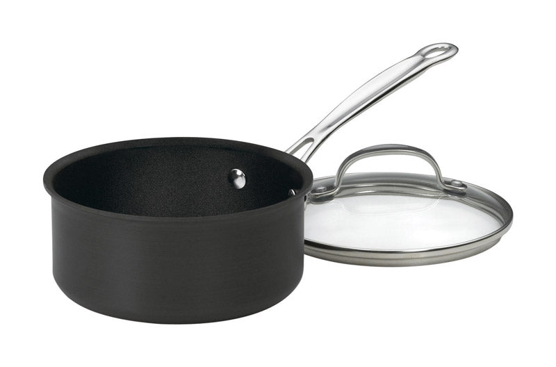 CUISINART - Cuisinart Chef's Classic Stainless Steel Sauce Pan With Lid 1-1/2 qt Black