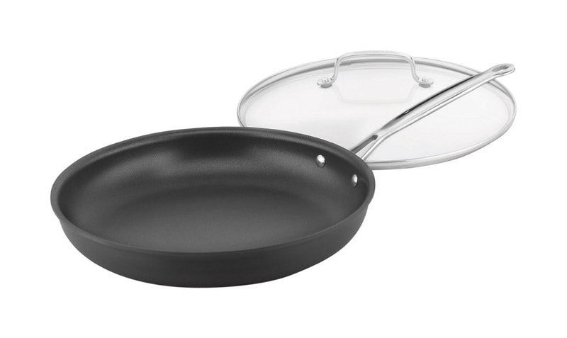 CUISINART - Cuisinart Chef's Classic Aluminum Skillet w/Lid 12 in. Black