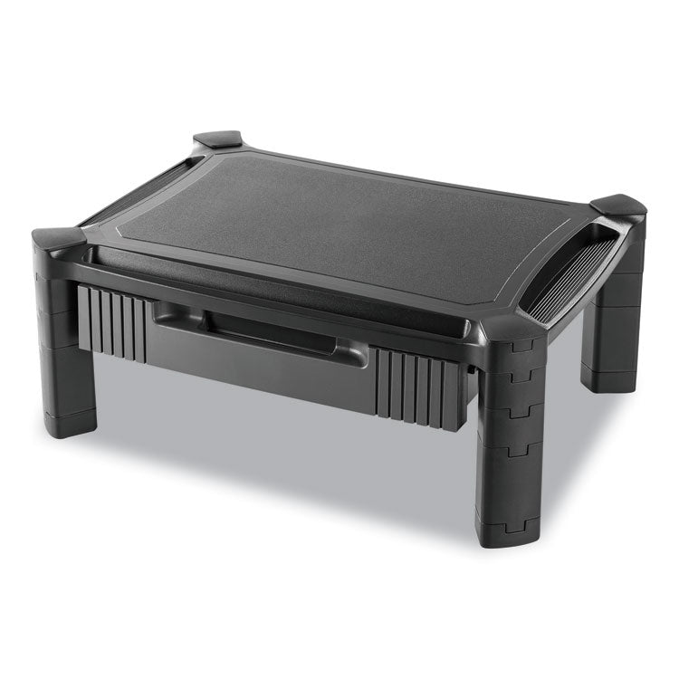 Innovera - Large Monitor Stand with Cable Management and Drawer, 18.38" x 13.63" x 5", Black