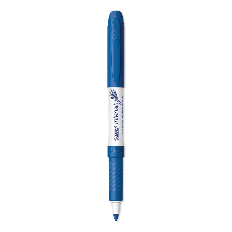 BIC - Intensity Low Odor Fine Point Dry Erase Marker, Fine Bullet Tip, Blue, Dozen