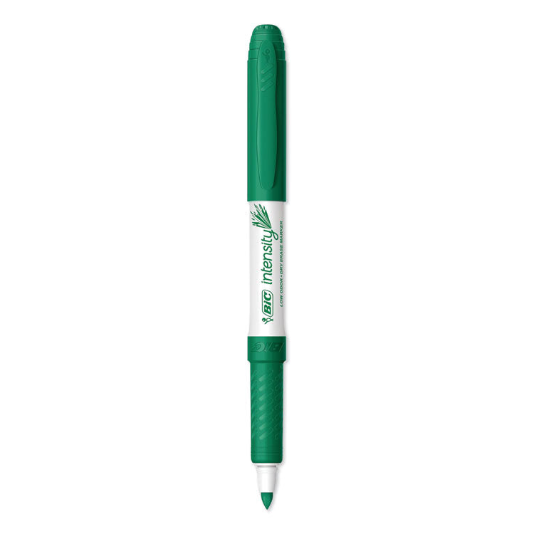 BIC - Intensity Low Odor Fine Point Dry Erase Marker, Fine Bullet Tip, Green, Dozen