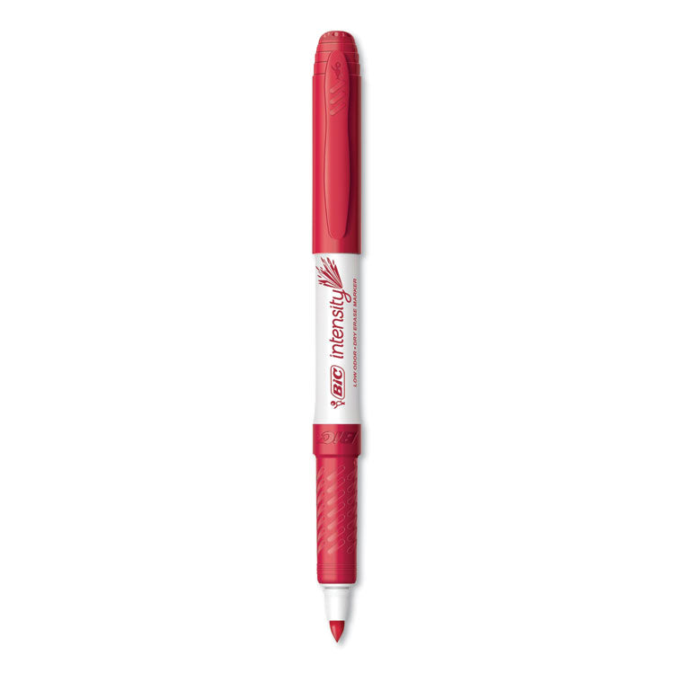 BIC - Intensity Low Odor Fine Point Dry Erase Marker, Fine Bullet Tip, Red, Dozen