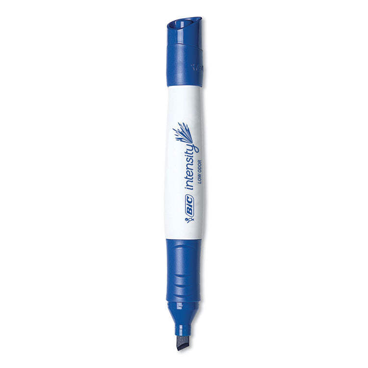 BIC - Intensity Low Odor Chisel Tip Dry Erase Marker, Broad Chisel Tip, Blue, Dozen