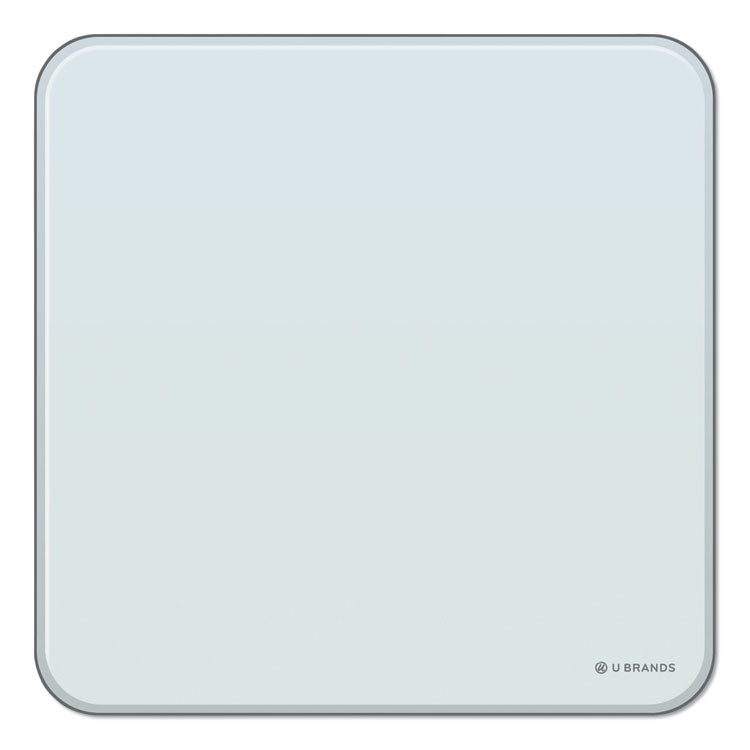 U Brands - Cubicle Glass Dry Erase Board, 12 x 12, White Surface