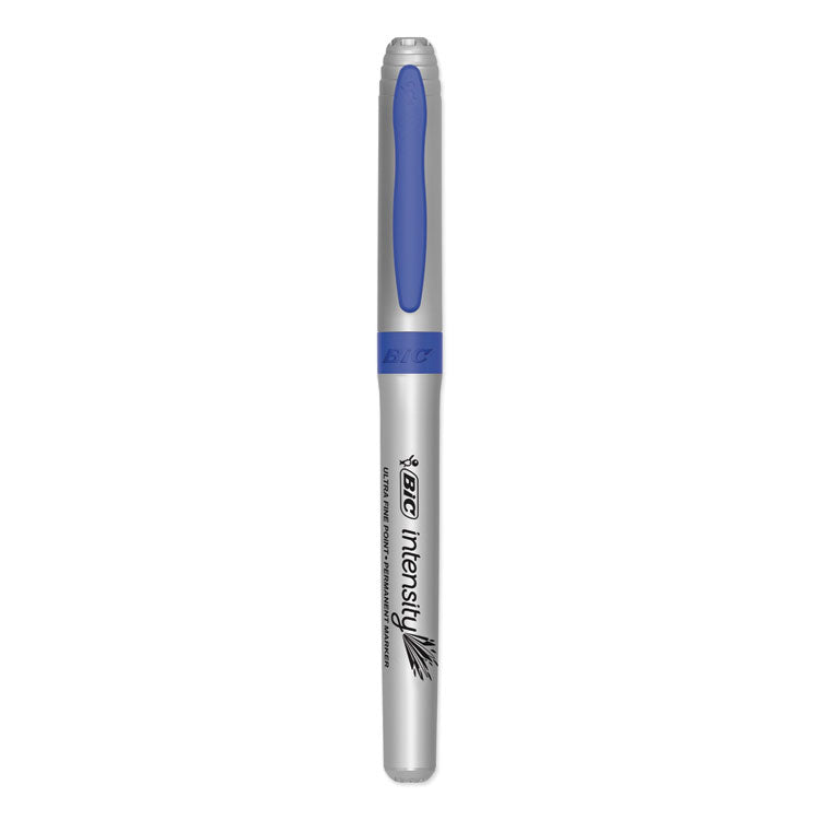 BIC - Intensity Ultra Fine Tip Permanent Marker, Extra-Fine Needle Tip, Deep Sea Blue, Dozen