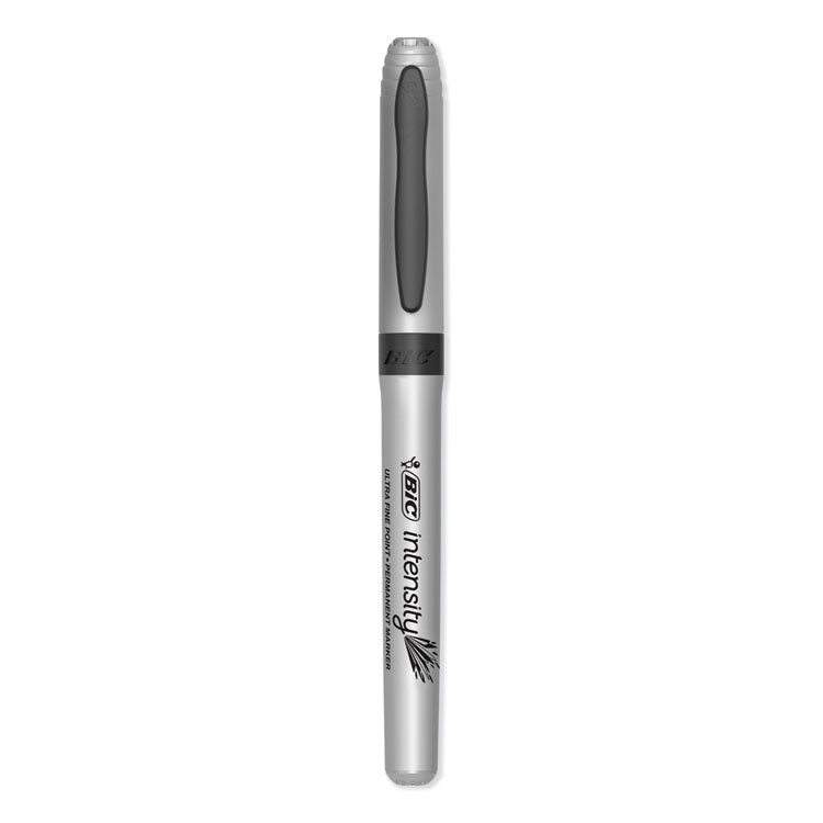 BIC - Intensity Ultra Fine Tip Permanent Marker, Extra-Fine Needle Tip, Tuxedo Black, Dozen