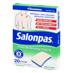 Emerson Healthcare - Topical Pain Relief Salonpas® 3.1% - 6% - 10% Strength Camphor / Menthol / Methyl Salicylate Patch 20 per Box [20/CT]