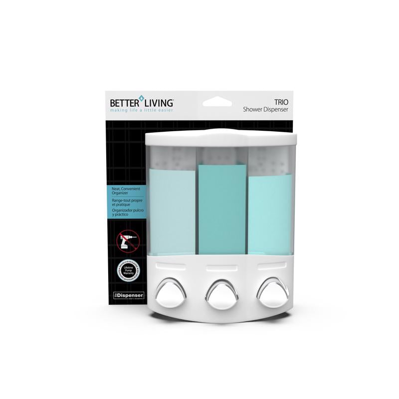 BETTER LIVING - Better Living Euro Clear White ABS plastic Lotion/Soap Dispenser