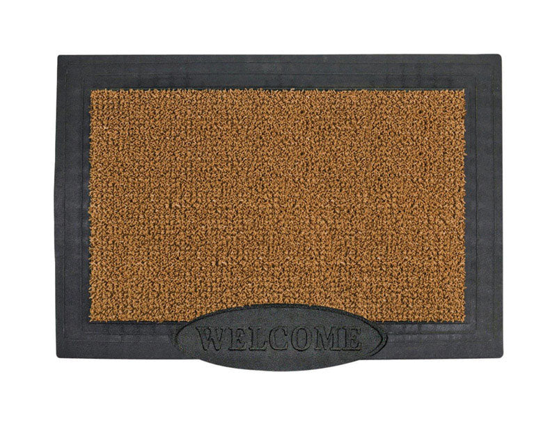 GRASSWORX - GrassWorx 36 in. L X 24 in. W Black/Brown Welcome Polyethylene Door Mat