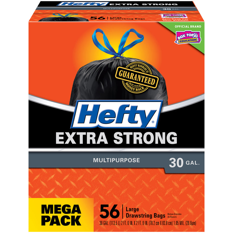 HEFTY - Hefty CinchSak 30 gal Trash Bags Drawstring 56 pk 1.05 mil