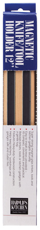 HAROLD'S KITCHEN - Harold's Kitchen Black Wood Magnetic Knife/Tool Holder