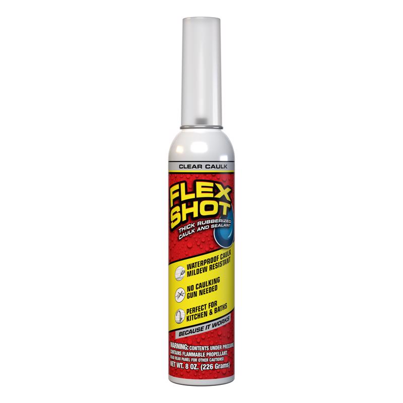 FLEX SEAL FAMILY OF PRODUCTS - Flex Seal Family of Products Flex Shot Clear Rubber All Purpose Waterproof Sealant 8 oz - Case of 4