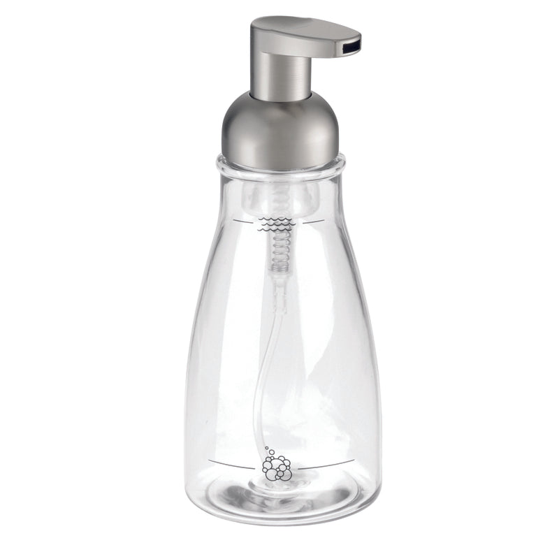 IDESIGN - iDesign Brushed Nickel Clear Plastic Soap Dispenser