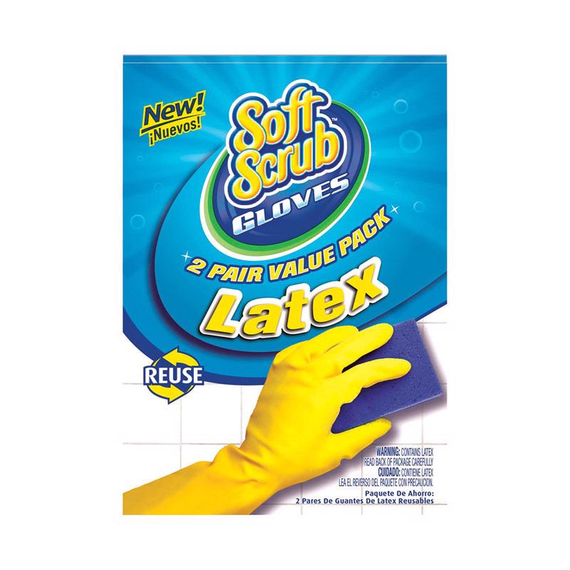 SOFT SCRUB - Soft Scrub Latex Cleaning Gloves XL Yellow 2 pair - Case of 6