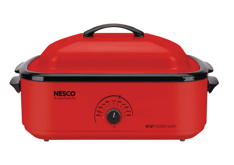 NESCO - Nesco Chrome Red Porcelain 18 qt Electric Roaster 12 in. H X 15 in. W X 23.5 in. L