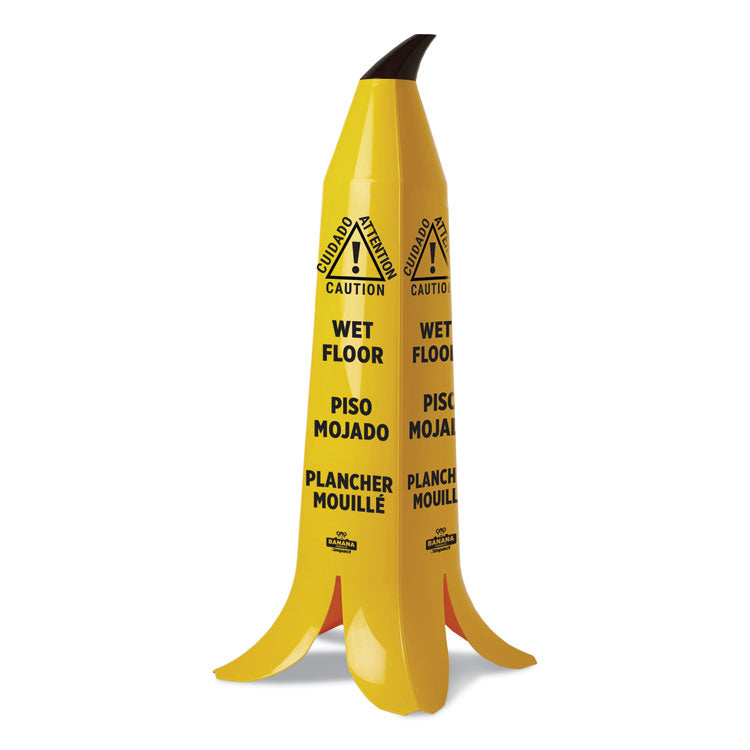 Impact - Banana Wet Floor Cones, 14.25 x 14.25 x 36.75, Yellow/Brown/Black