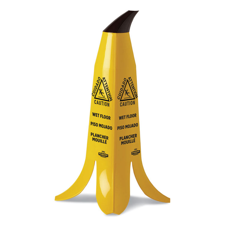 Impact - Banana Wet Floor Cones, 11 x 11.15 x 23.25, Yellow/Brown/Black