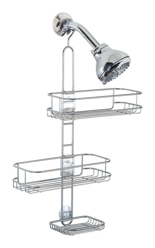 IDESIGN - iDesign Linea 22 in. H X 10.5 in. W X 4.5 in. L Silver Shower Caddy