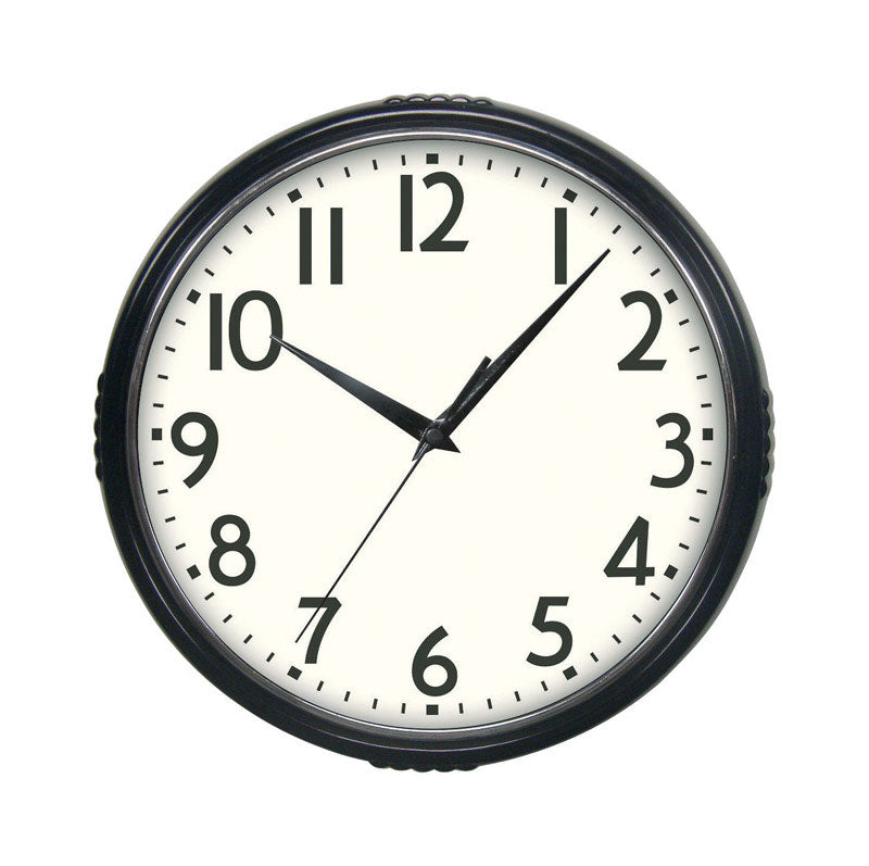 WESTCLOX - Westclox 9.75 in. L X 9 in. W Indoor Modern Analog Wall Clock Glass/Plastic Black