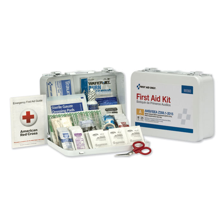 First Aid Only - ANSI Class A 25 Person Bulk First Aid Kit for 25 People, 89 Pieces, Metal Case