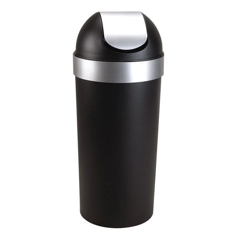 UMBRA - Umbra Venti 16 gal Black/Silver Plastic Swing-Top Trash Can