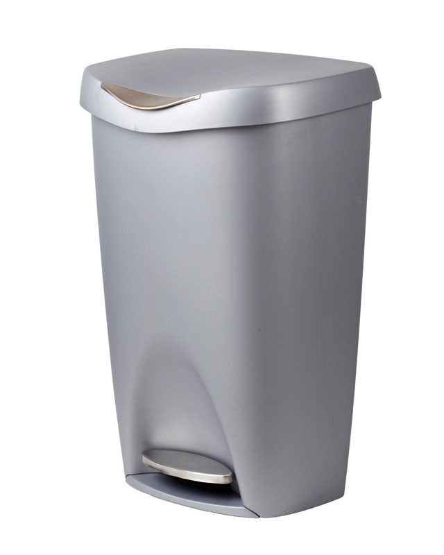 UMBRA - Umbra Brim 13 gal Gray Plastic Step On Wastebasket