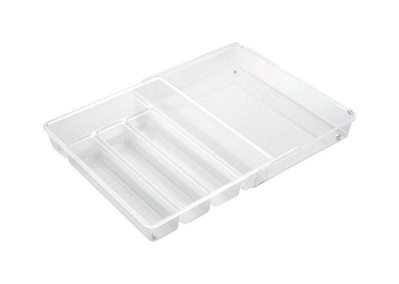 IDESIGN - iDesign Linus Clear Cutlery Organizer 2.25 in. H X 14.25 in. W X 11.25 in. D