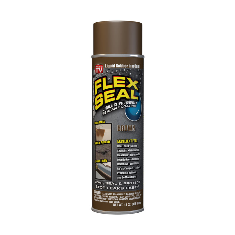 FLEX SEAL FAMILY OF PRODUCTS - Flex Seal Family of Products Flex Seal Brown Rubber Spray Sealant 14 oz - Case of 6