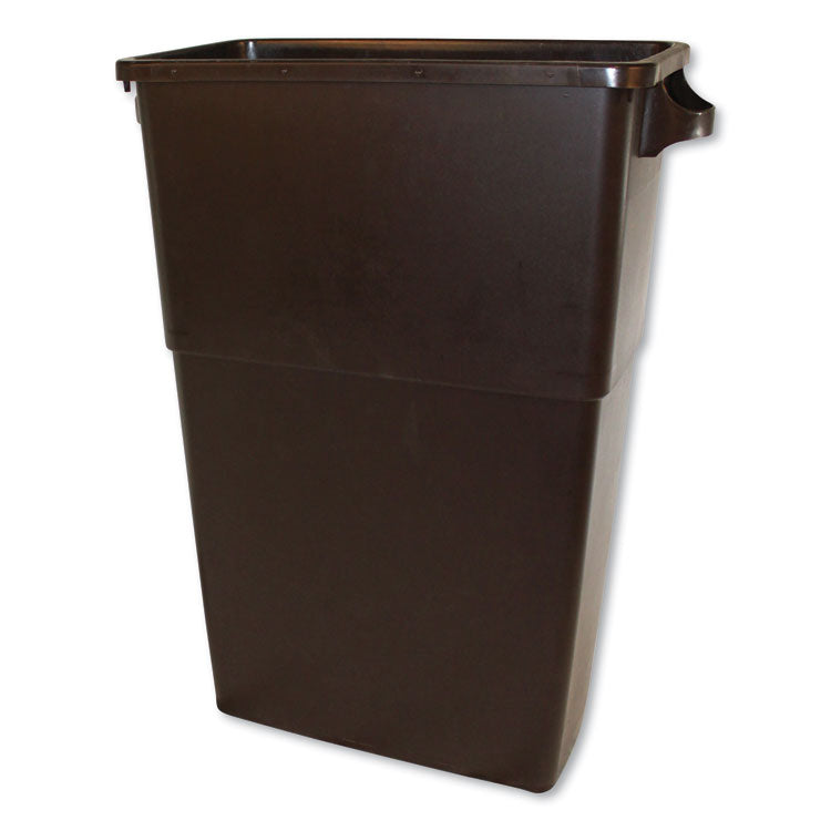 Impact - Thin Bin Containers, 23 gal, Polyethylene, Brown