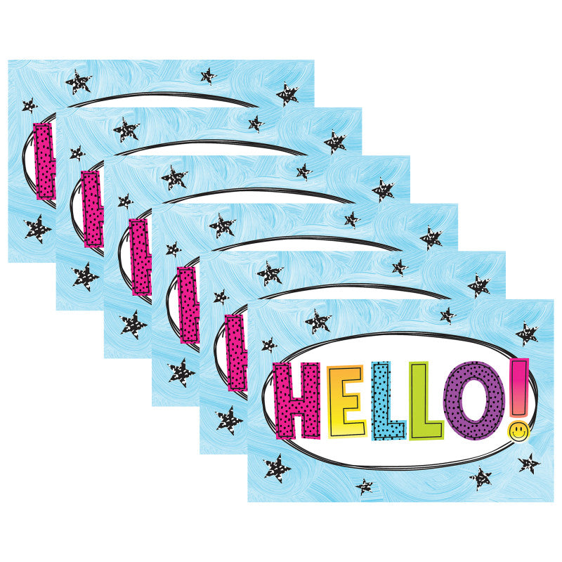 TEACHER CREATED RESOURCES - Brights 4Ever Hello Postcards, 30 Per Pack, 6 Packs