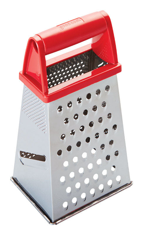 GOOD COOK - Good Cook Silver/Red Stainless Steel Box Grater