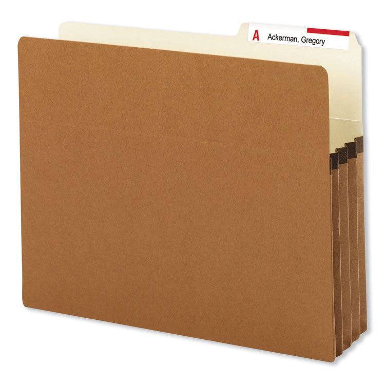 Smead - Redrope Drop Front File Pockets with 2/5-Cut Guide Height Tabs, 3.5" Expansion, Letter Size, Redrope, 25/Box