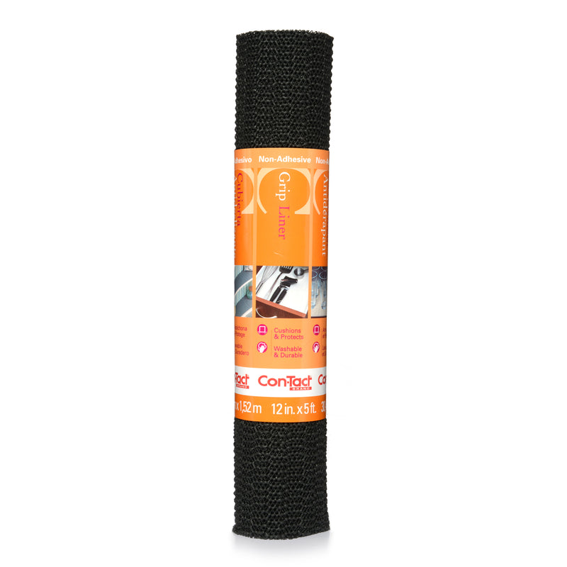 CON-TACT - Con-Tact Grip 5 ft. L X 12 in. W Black Shelf Liner