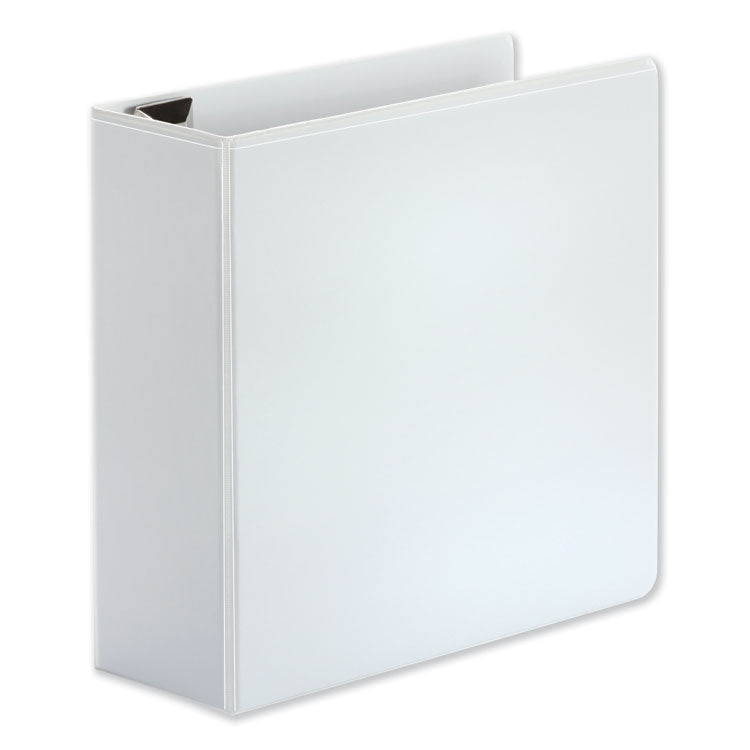 Universal - Deluxe Easy-to-Open D-Ring View Binder, 3 Rings, 4" Capacity, 11 x 8.5, White