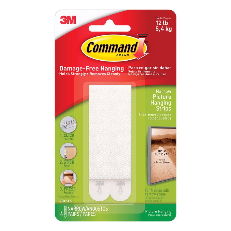 COMMAND - 3M Command White Picture Hanging Strips 12 lb 4 pair