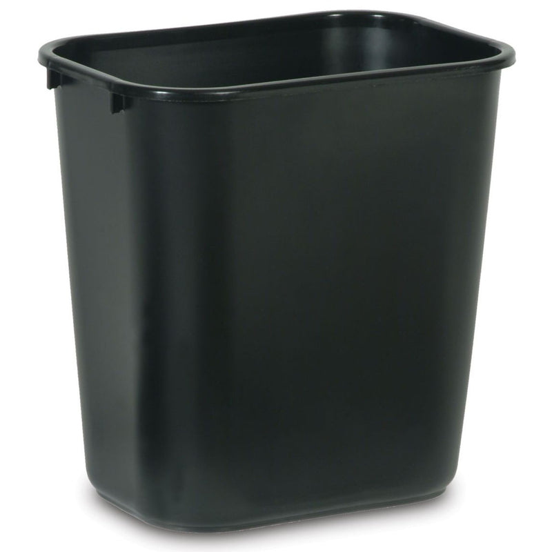 RUBBERMAID - Rubbermaid 7 gal Black Plastic Open Top Wastebasket